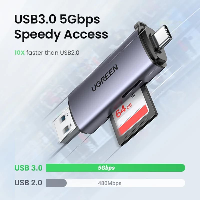 Зчитувач карток SD/MicroSD USB 3.0 та USB-C