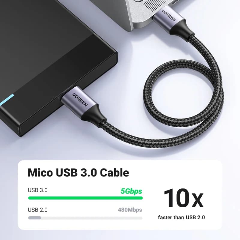 Кабель для швидкої зарядки та передачі даних USB 3.0 Micro-B