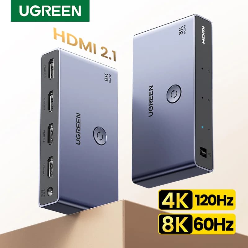 HDMI 2.1 Перемикач 3-in-1 Вихід 8K з Пультом