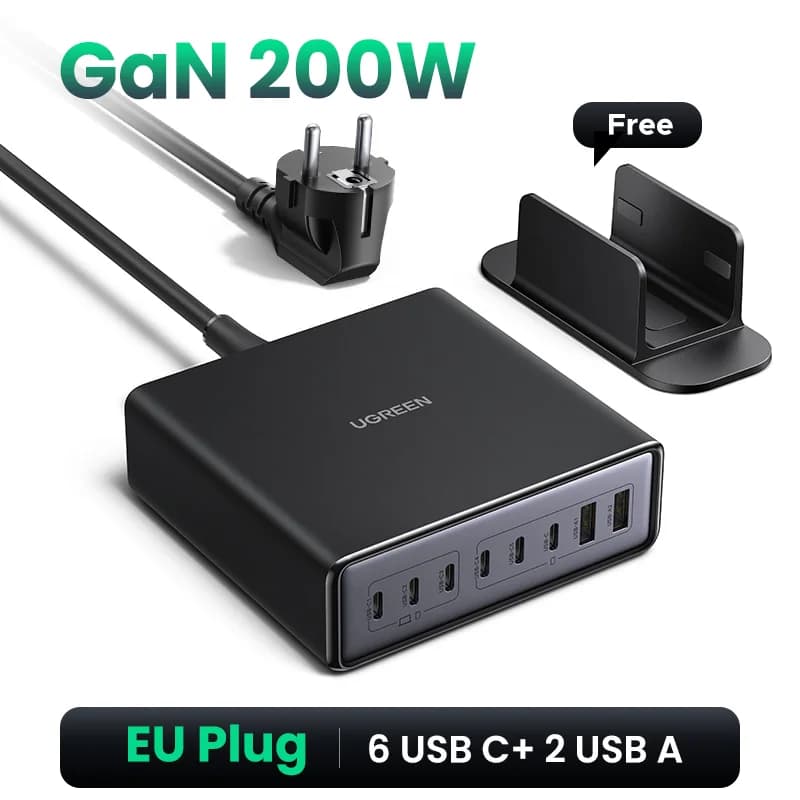 Настільна зарядна станція GaN 200W 8-в-1