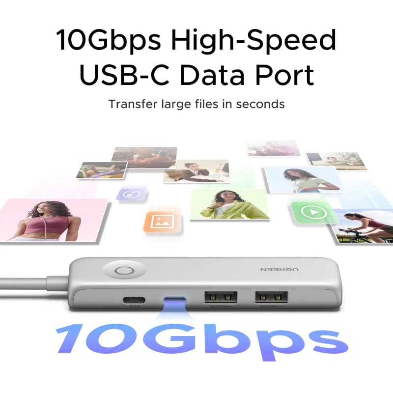 USB-C Hub з 4K HDMI, передачею даних 10 Гбіт/с та блокуванням екрана