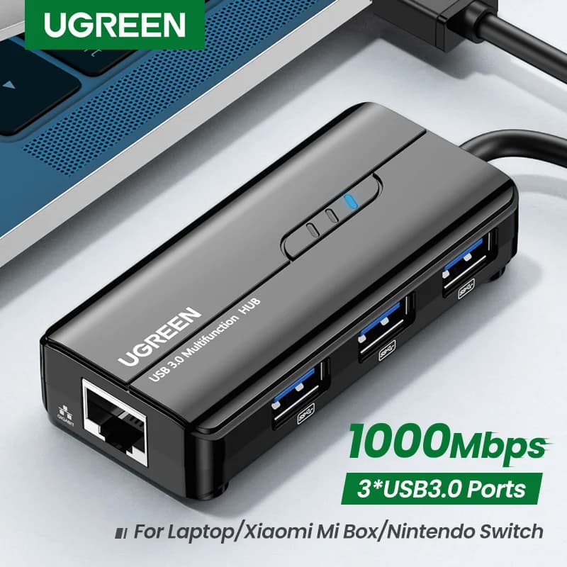 Адаптер USB 3.0 в Gigabit Ethernet з хабом