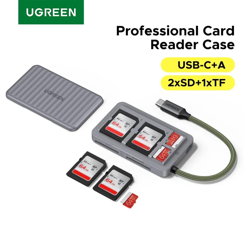 Зчитувач карток SD/TF USB-C з кейсом для зберігання