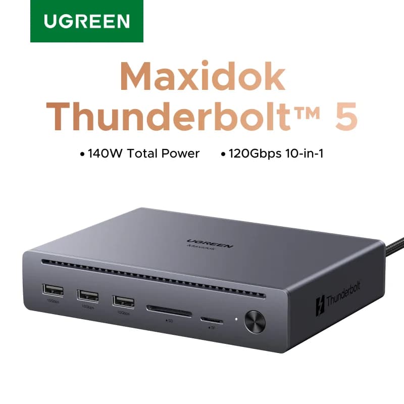 Станція стикування Thunderbolt 5, 10-в-1, 120 Гбіт/с