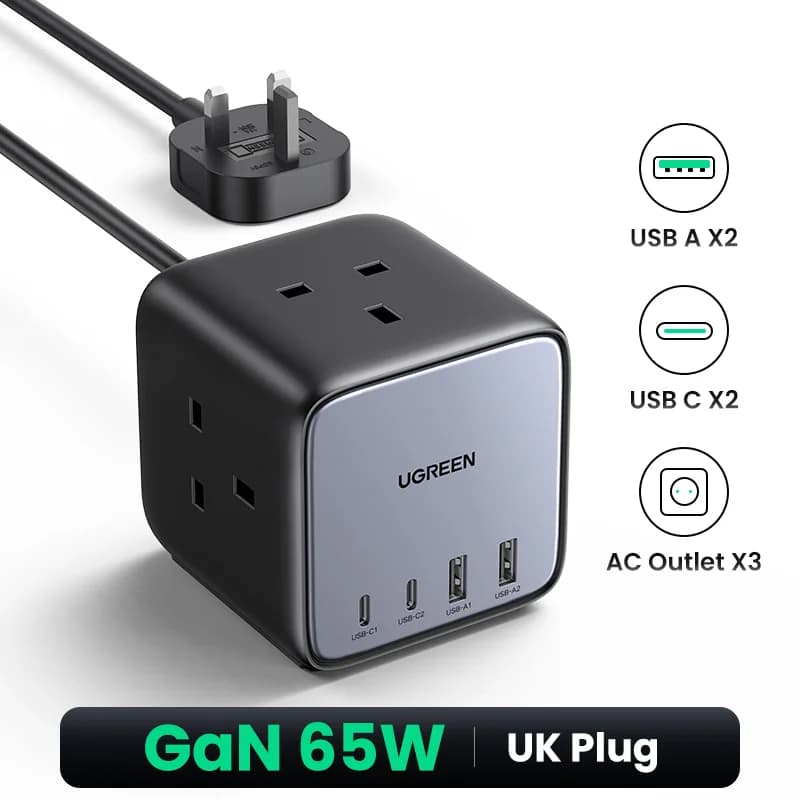 Настільна зарядна станція 100W GaN з розетками