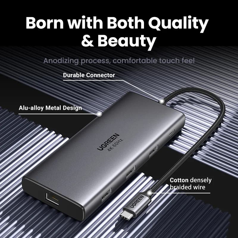 USB-C Hub з 4K HDMI, Ethernet, SD/TF, PD 100W