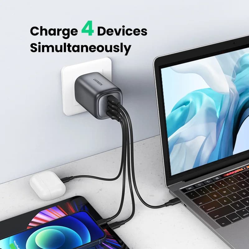 Швидка зарядка GaN USB-C 100W, британська вилка (UK)