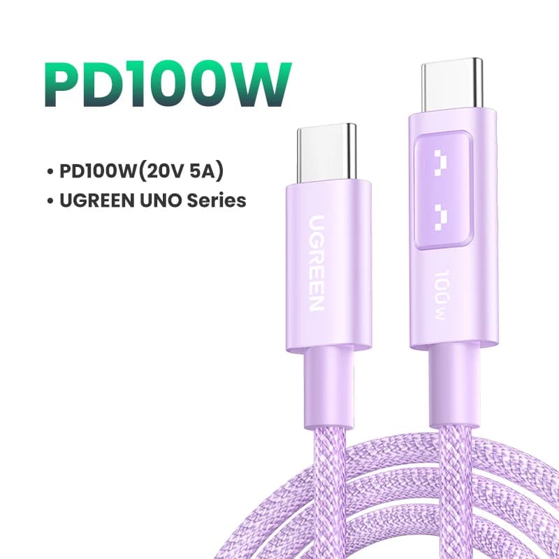 Кабель USB-C на USB-C, 100W PD, різнокольоровий