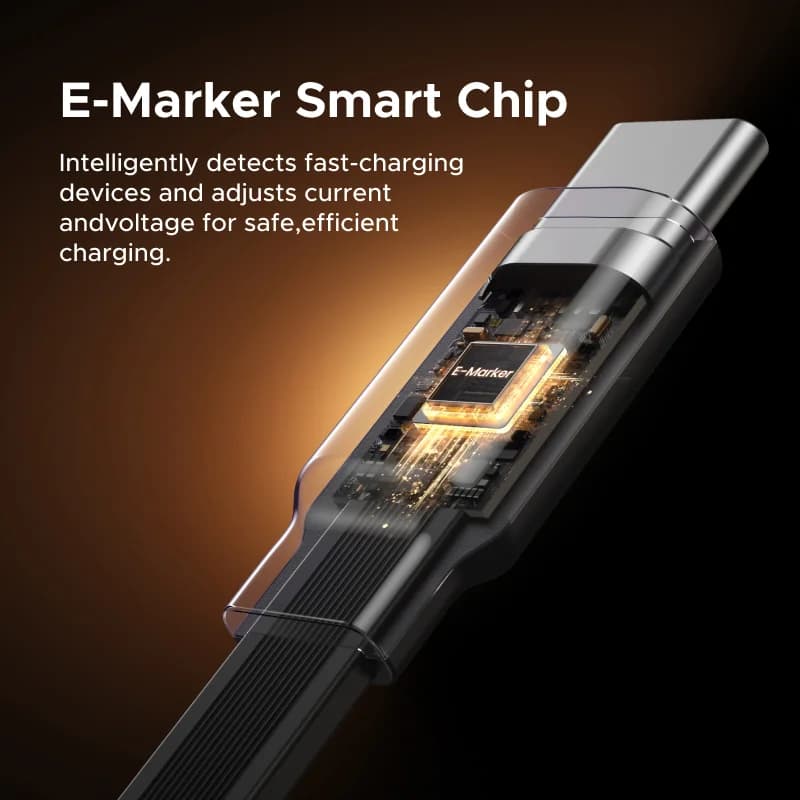 Витягуваний кабель USB-C на USB-C для швидкої зарядки, 100 Вт