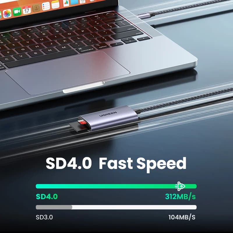 Зчитувач карт SD та MicroSD з USB-C, швидкість 312 МБ/с