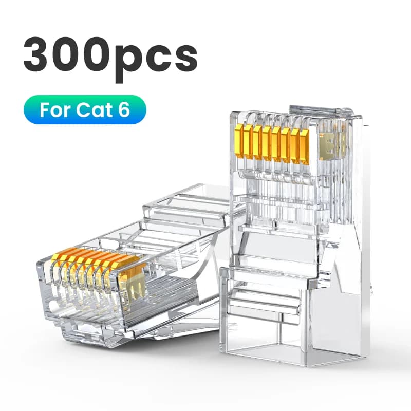 Конектори RJ45 для мережевого кабелю Cat6