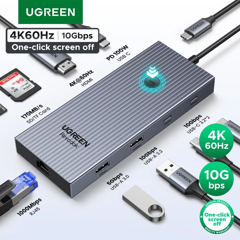 USB-C хаб з 4K HDMI, Ethernet та PD 100W