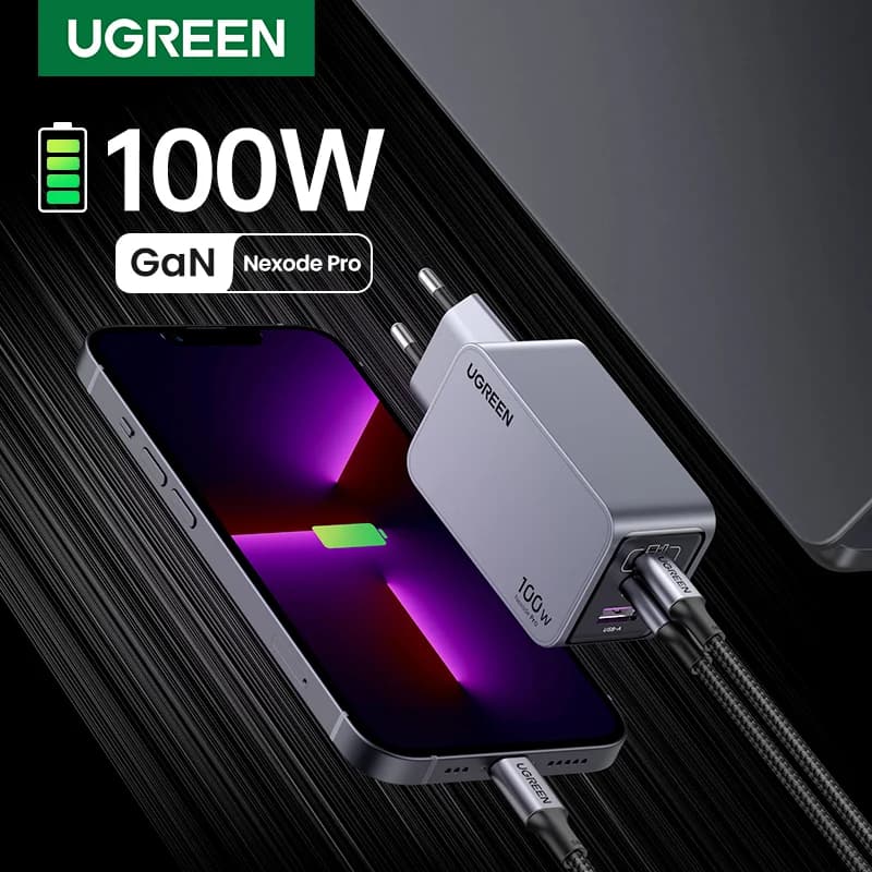 Швидкий зарядний пристрій GaN USB-C 100 Вт, корейська вилка
