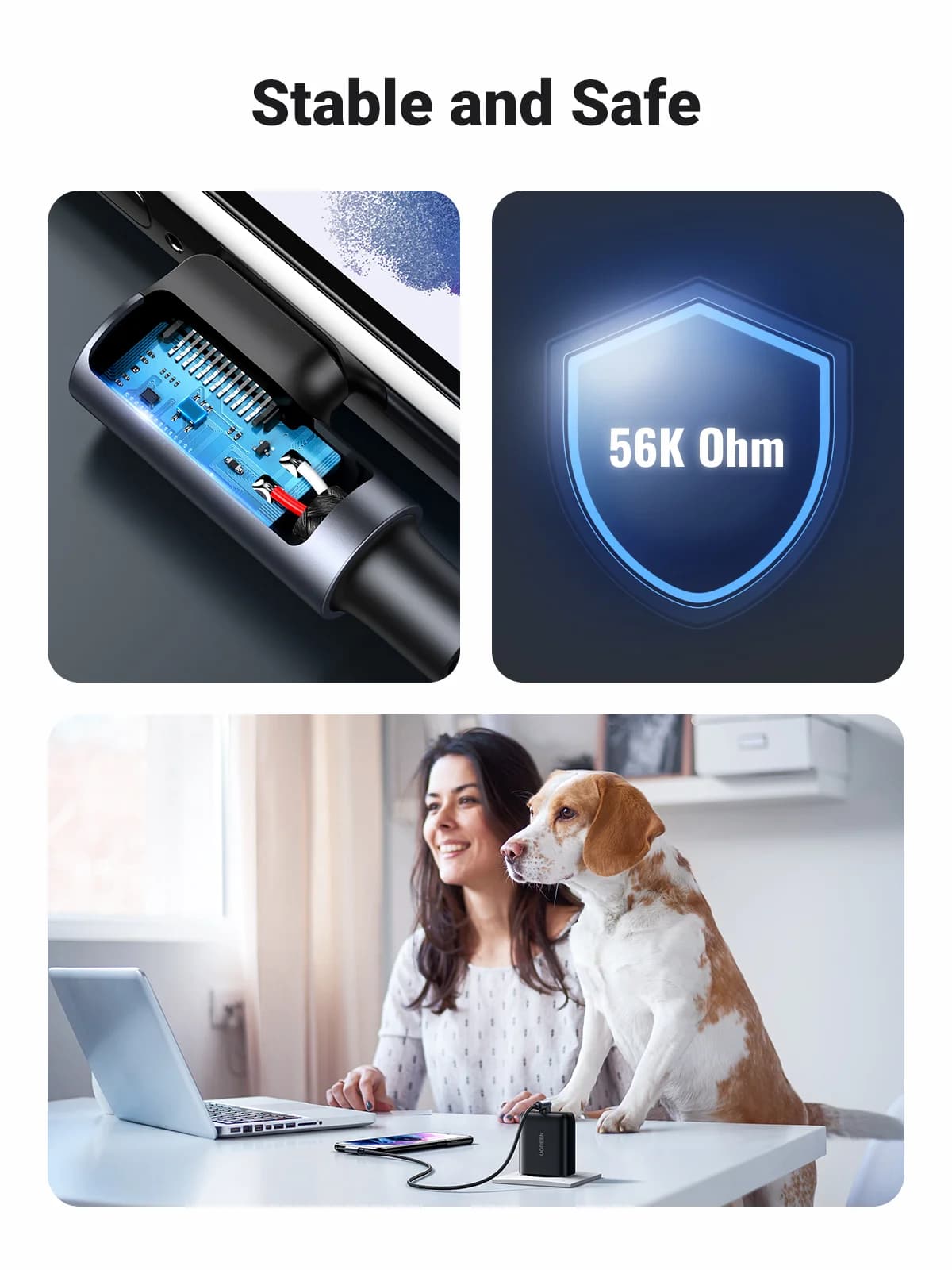 Кабель USB-C на USB-C із нейлону, кут 90 градусів
