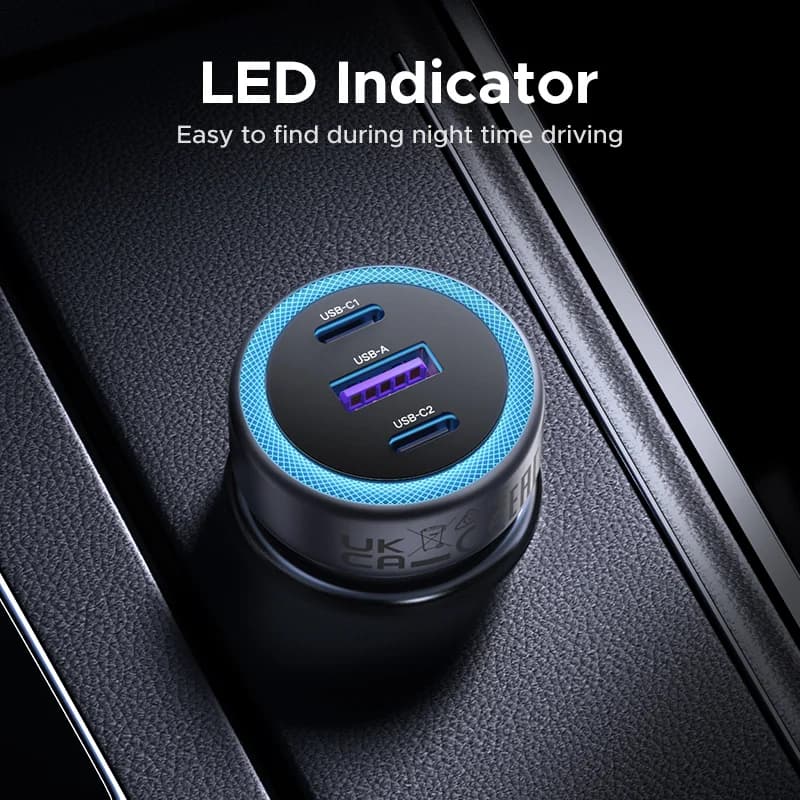 Автомобільна швидка зарядка USB-C, 30W