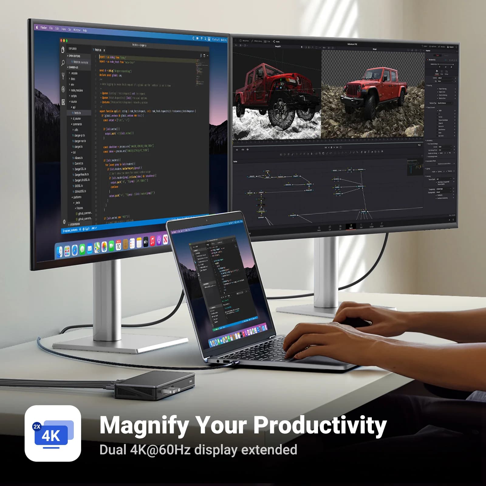 Станція докування DisplayLink з подвійним виходом 4K HDMI та DP