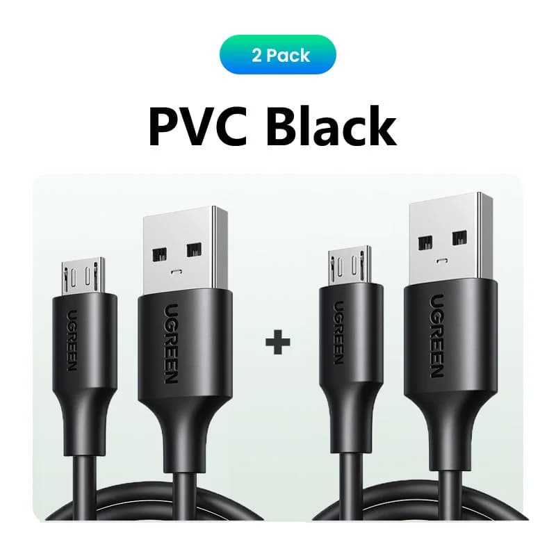 Набір з 2 кабелів Micro USB для швидкої зарядки, 1.5м, 2A