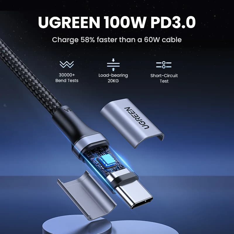 Комплект із 2 кабелів USB-C на USB-C PD 100W