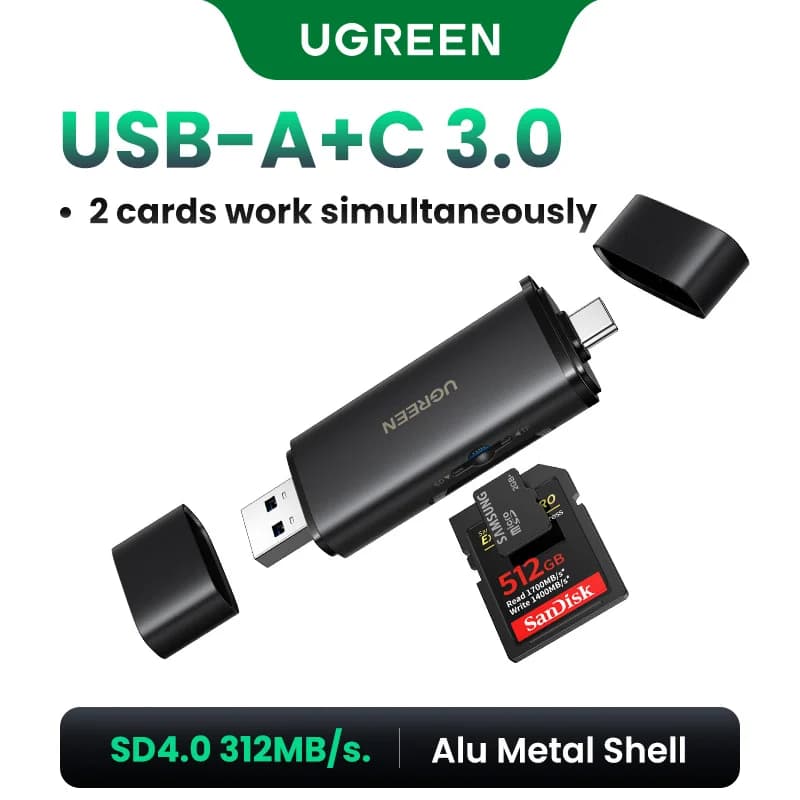 Зовнішній картрідер USB-C SD 4.0, 312 МБ/с