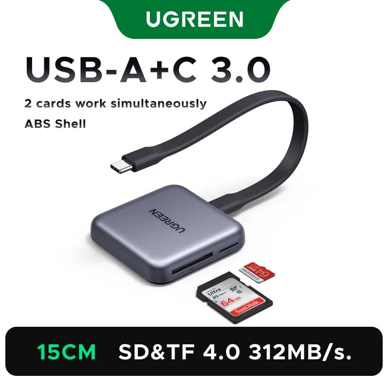 Магнітний картрідер SD і TF USB-C, 312MB/s