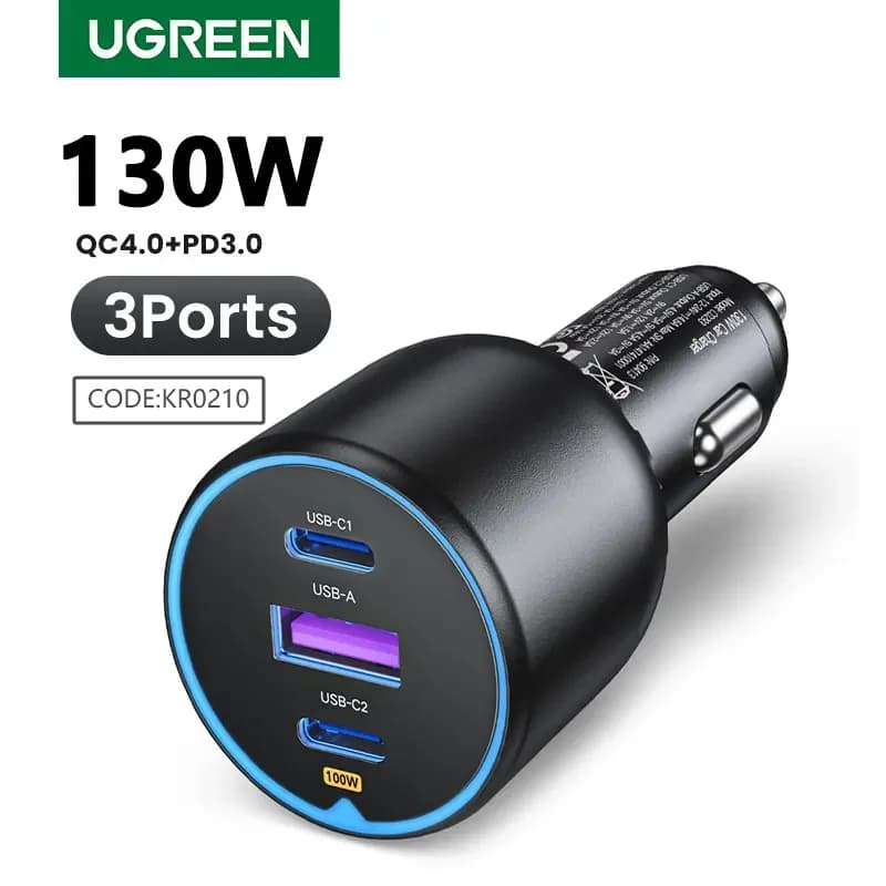 Автомобільна зарядка 130W з двома USB-C