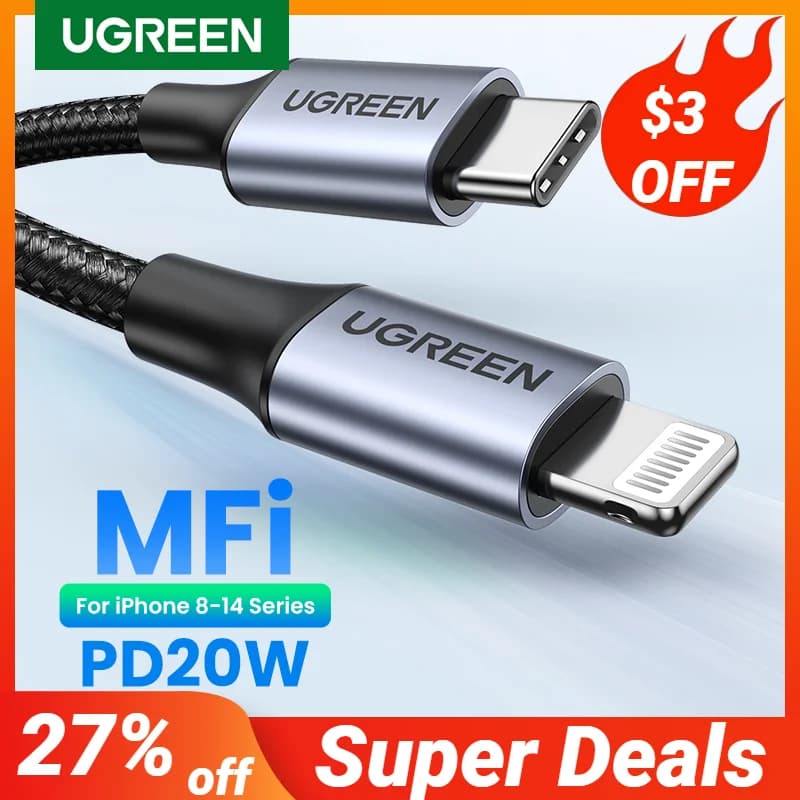 Кабель USB-C на Lightning, 20W PD, MFi