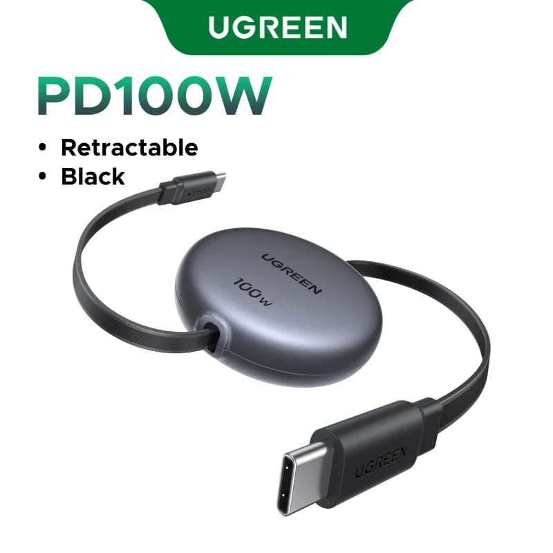 Кабель USB-C на USB-C з відмотуванням, 100W PD
