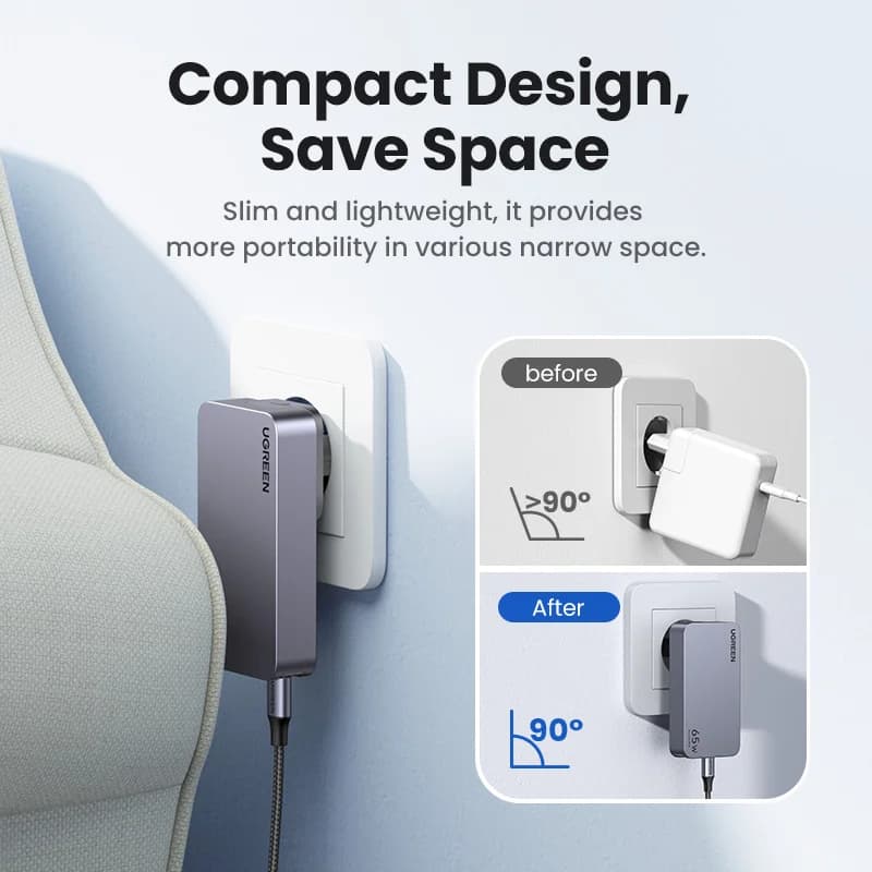 Зарядний пристрій GaN USB-C 65W з Quick Charge 4.0