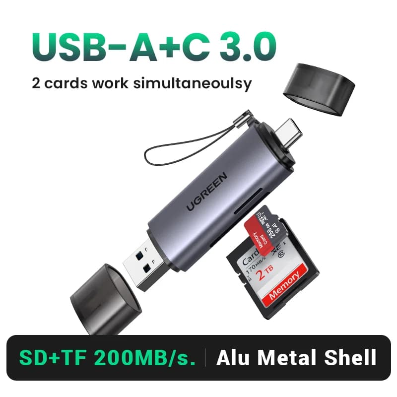 Зчитувач карток SD/MicroSD USB 3.0 та USB-C
